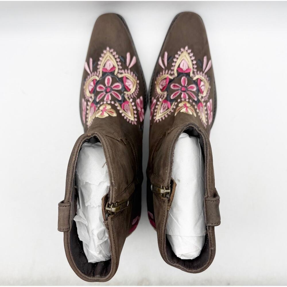Diba True Women Cains Ville Western Bootie Size 11 M Brown Pink Leather NWOB - Picture 8 of 15